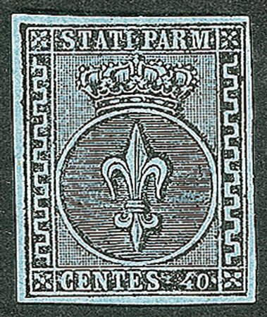 Antichi Stati Italiani - Parma - 1852 - c.40 azzurro chiaro