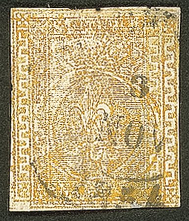 Antichi Stati Italiani - Parma - 1853 - c.5 giallo arancio (6c)