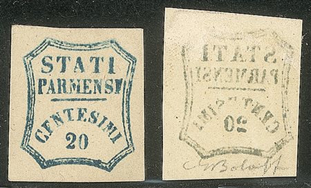 Antichi Stati Italiani - Parma - C.20 azzurro, fresco con ampi margini