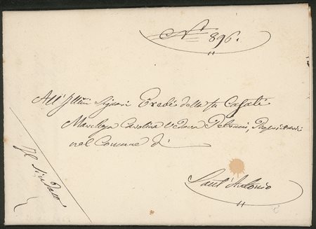 Antichi Stati Italiani - Parma - Lettera in franchigia dal sindaco di Sant'Antonio di Piacenza ad una famiglia locale