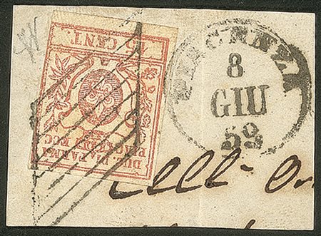 Antichi Stati Italiani - Parma - Frammento con c.15 vermiglio (9)