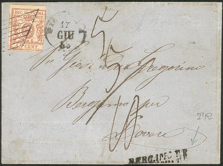 Antichi Stati Italiani - Parma - Lettera con c.15 vermiglio (9)