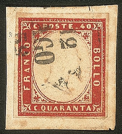 Antichi Stati Italiani - Parma - Sardegna c.40 rosso scarlatto (16A)