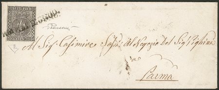 Antichi Stati Italiani - Parma - Lettera per città affrancata con c.10 nero isolato