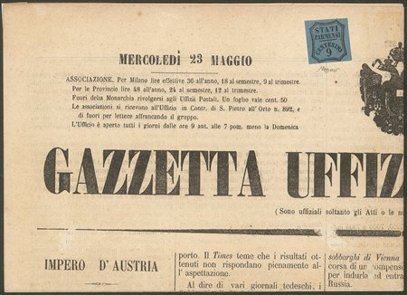 Antichi Stati Italiani - Parma - Insieme di due giornali con SEGNATASSE per Gazzette estere