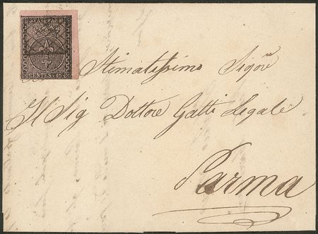 Antichi Stati Italiani - Parma - Lettera con c.15 rosa angolo di foglio