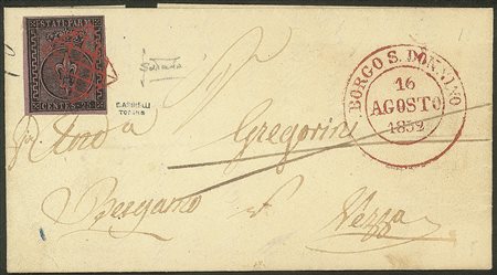 Antichi Stati Italiani - Parma - Lettera con c.25 violetto