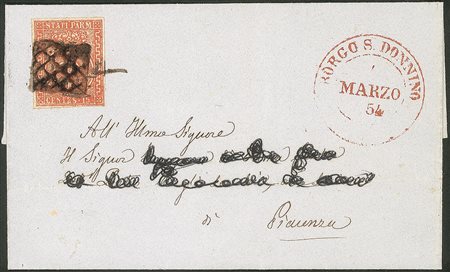 Antichi Stati Italiani - Parma - Lettera con c.15 vermiglio