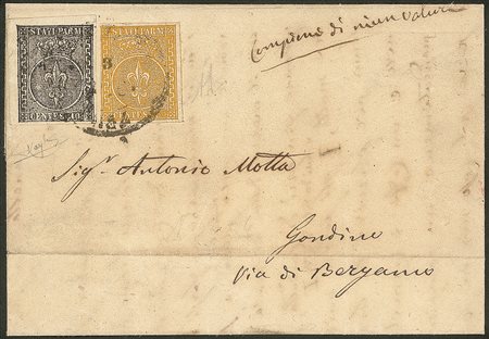 Antichi Stati Italiani - Parma - Lettera per il Lombardo Veneto con c.5 giallo + c.10 nero (2+6)
