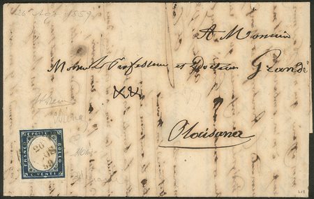 Antichi Stati Italiani - Parma - Lettera con Sardegna c.20 azzurro scuro