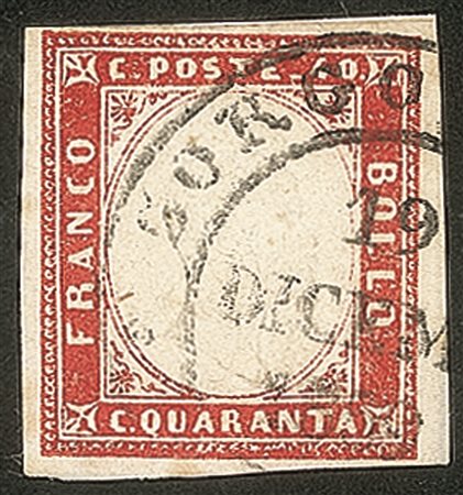 Antichi Stati Italiani - Parma - Sardegna c.40 rosso scarlatto