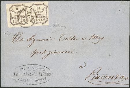 Antichi Stati Italiani - Parma - Lettera con coppia c.10 bruno