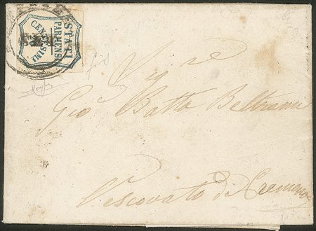 Antichi Stati Italiani - Parma - Lettera con c.20 azzurro
