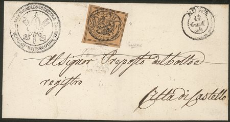 Antichi Stati Italiani - Stato Pontificio - Lettera affrancata con 3 baj (4)