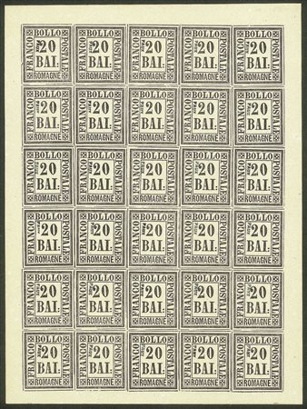 Antichi Stati Italiani - Romagne - Falsi d'Epoca - Emissione completa in fogli di 30 esemplari (1/9)