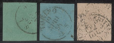 Antichi Stati Italiani - Sardegna - 1853 Seconda emissione serie cpl 3 valori (4/6)