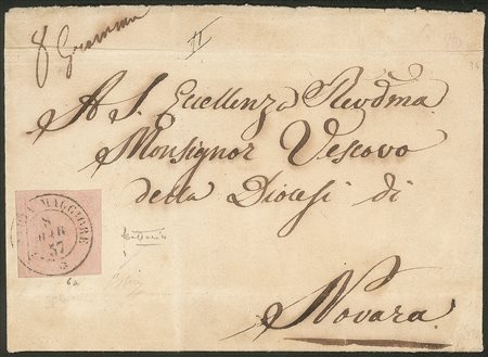 Antichi Stati Italiani - Sardegna - Lettera con 40 cent rosa (6a)