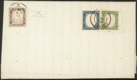 Antichi Stati Italiani - Sardegna - Manoscritti sotto fascia in affrancatura tricolore