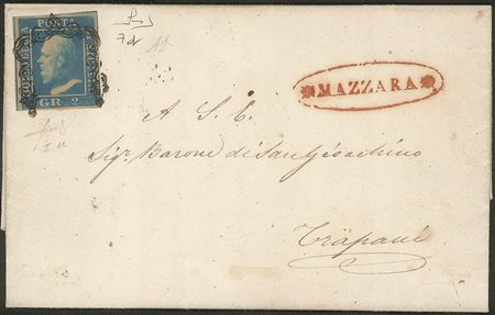 Antichi Stati Italiani - Sicilia - Lettera da Mazzara a Trapani 22 gennaio 1859