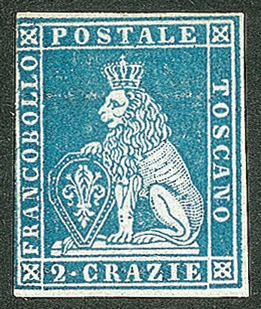 Antichi Stati Italiani - Toscana - 1851 cr.2 azzurro (5d)