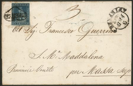 Antichi Stati Italiani - Toscana - Lettera per S.M. Maddalena con cr.6 indaco su azzurro