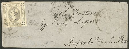 Regno - Vittorio Emanuele II - Fronte di lettera 23 dicembre 1863 con 15 cent. FALSO dell'Aquila (F8)