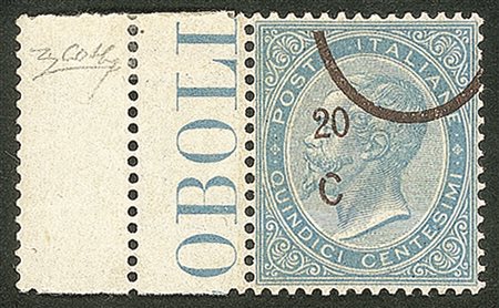 Regno - Vittorio Emanuele II - 1866 Ferro di Cavallo con soprastampa spostata