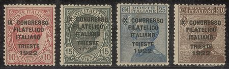 Regno - Vittorio Emanuele III - 1922 - Congresso Filatelico (123/126)