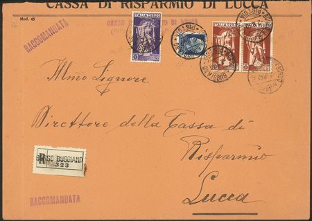 Regno - Vittorio Emanuele III - Lettera in tariffa centesimi ottanta per la Città del Vaticano affrancata con Pro Società