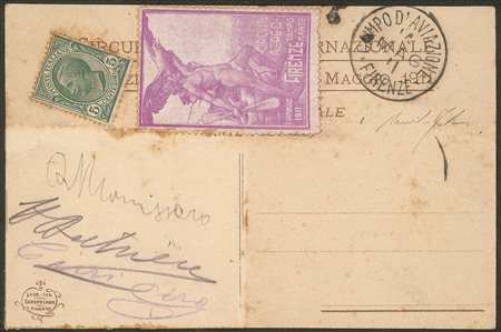 Regno - Vittorio Emanuele III - 1911 - Firenze Gare di Aviazione - cartolina ufficiale 'Oggi si vola' (Longhi 451)