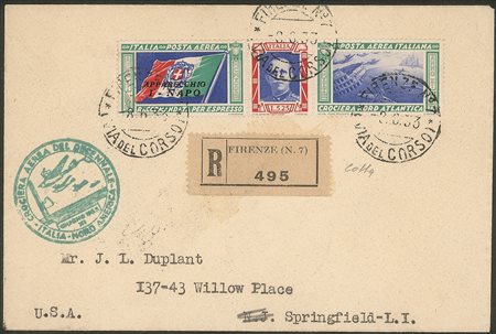 Regno - Vittorio Emanuele III - 1933 - Crociera Aerea del Decennale - Volo Roma New York - Longhi 2860