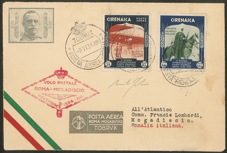 Regno - Vittorio Emanuele III - 1934 - Volo Roma Mogadiscio - Longhi 3205