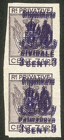Occupazioni I guerra mondiale - Coppia verticaledel 3 su 7 1/2 cent (11aa + 39a)