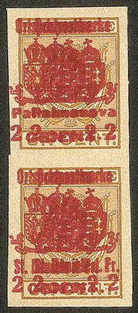 Occupazioni I guerra mondiale - Coppia verticale del 2 su 1 cent (38a + 46a)