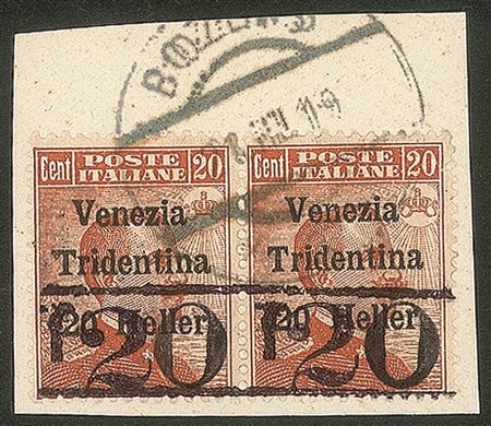 Occupazioni I guerra mondiale - 1918 - T20 su 20 heller su 20 cent (BZ3/13)