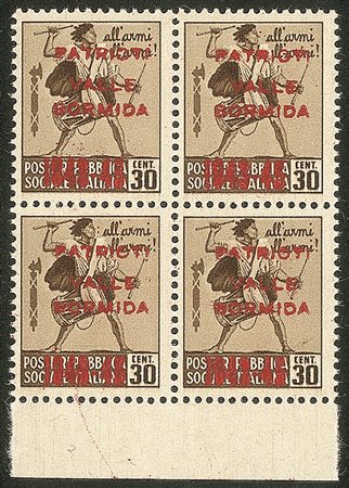 Emissioni CLN - 1945 - 30 cent (4A) - quartina bordo foglio