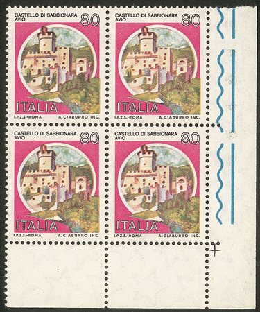 Repubblica - 1980 - Naturale (ciclamino) - 80 lire Sabbionara (1509B varietà)