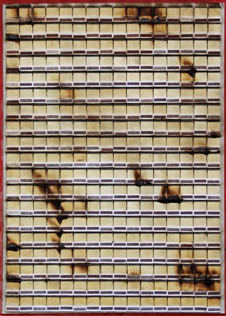 AUBERTIN Bernard, Dessin de feu pochettes de allumettes brulées