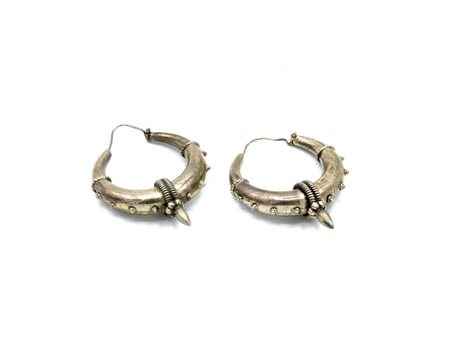 ORECCHINI A CERCHIO IN ARGENTONE lunghezza cm 5