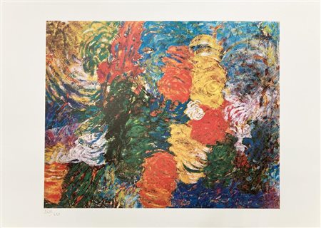 Gianni Dova SENZA TITOLO (ASTRATTO) litografia, cm 50x70; es. XLIV/LXX sul...