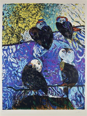 Gianni Dova SENZA TITOLO serigrafia, cm 100x70; es. XXXIV/C firma, tiratura e...