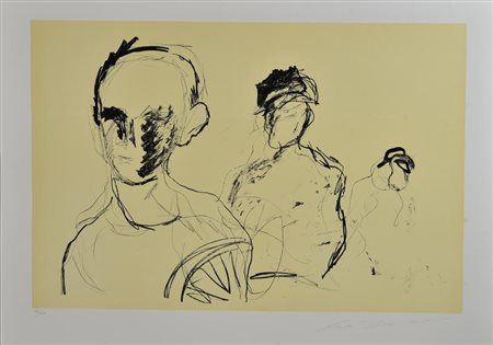 Ernesto Treccani SENZA TITOLO litografia, cm 50x70; es. 16/100 firma e tiratura