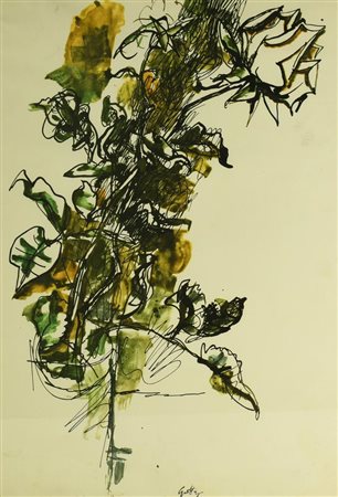 Renato Guttuso SENZA TITOLO stampa fotolitografica su carta, cm 46x30 firma...