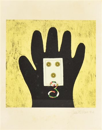 Franco Gentilini SENZA TITOLO riproduzione litografica su cartoncino, cm...