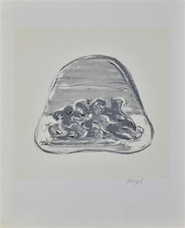 Attilio Forgioli ISOLA fotolitografia a 5 colori su cartoncino, cm 30x23,5;...