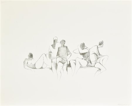 Frosecchi BAGNANTI litografia su carta, cm 31x39,5 firma