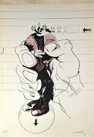 Ignoto SENZA TITOLO serigrafia,cm 100x67; es.9/X firma, data e tiratura...