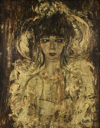 Giovanna Della Noce ALLA SCALA DI MILANO, 1980 olio su masonite, cm...