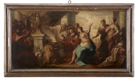 Girolamo Brusaferro ( 1684 - Venezia 1760 )  (attr.)     "Idolatria di Salomone"