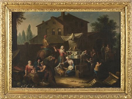 Pietro Domenico Olivero "Scena di villaggio"
olio su tela (cm 50,5x70,5)
sul ret